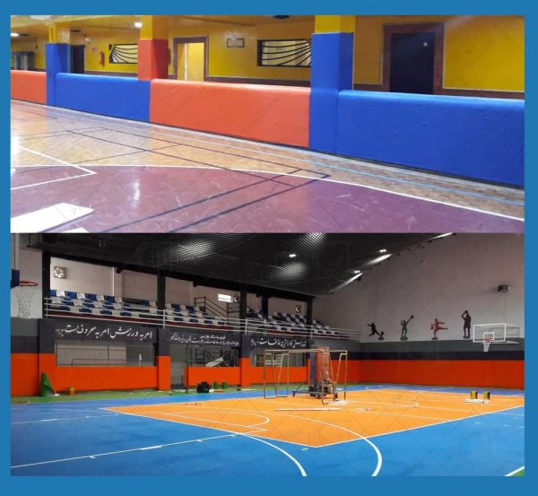 دیوارپوش سالن ورزشی در رنگبندی متفاوت و روکشی با کیفیت